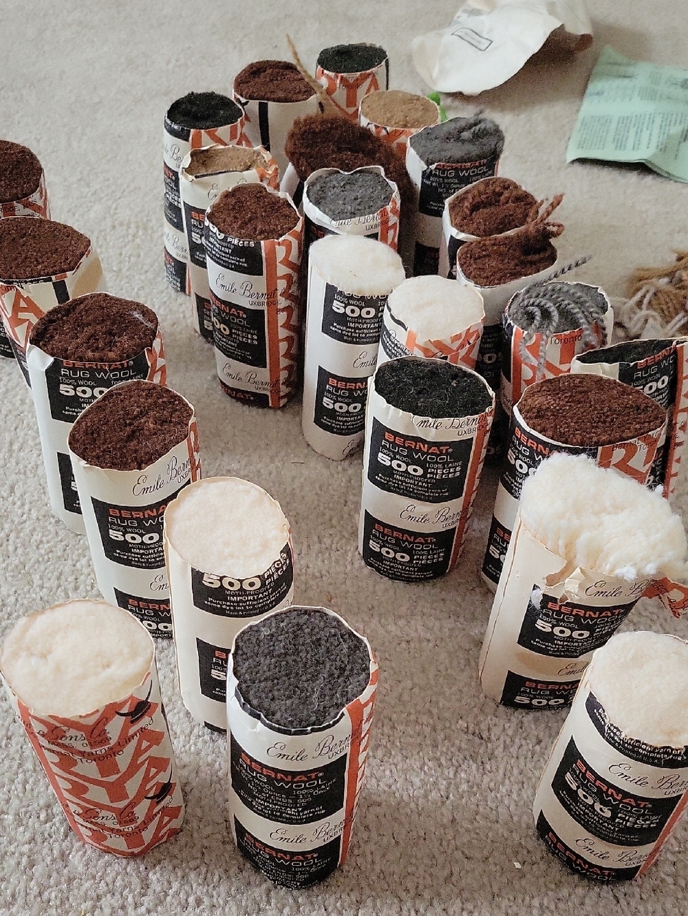 Bernat Wool Latch Rug Yarn Lot